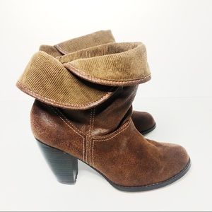 Mudd Brown Cuffed Ankle Boots Size 8